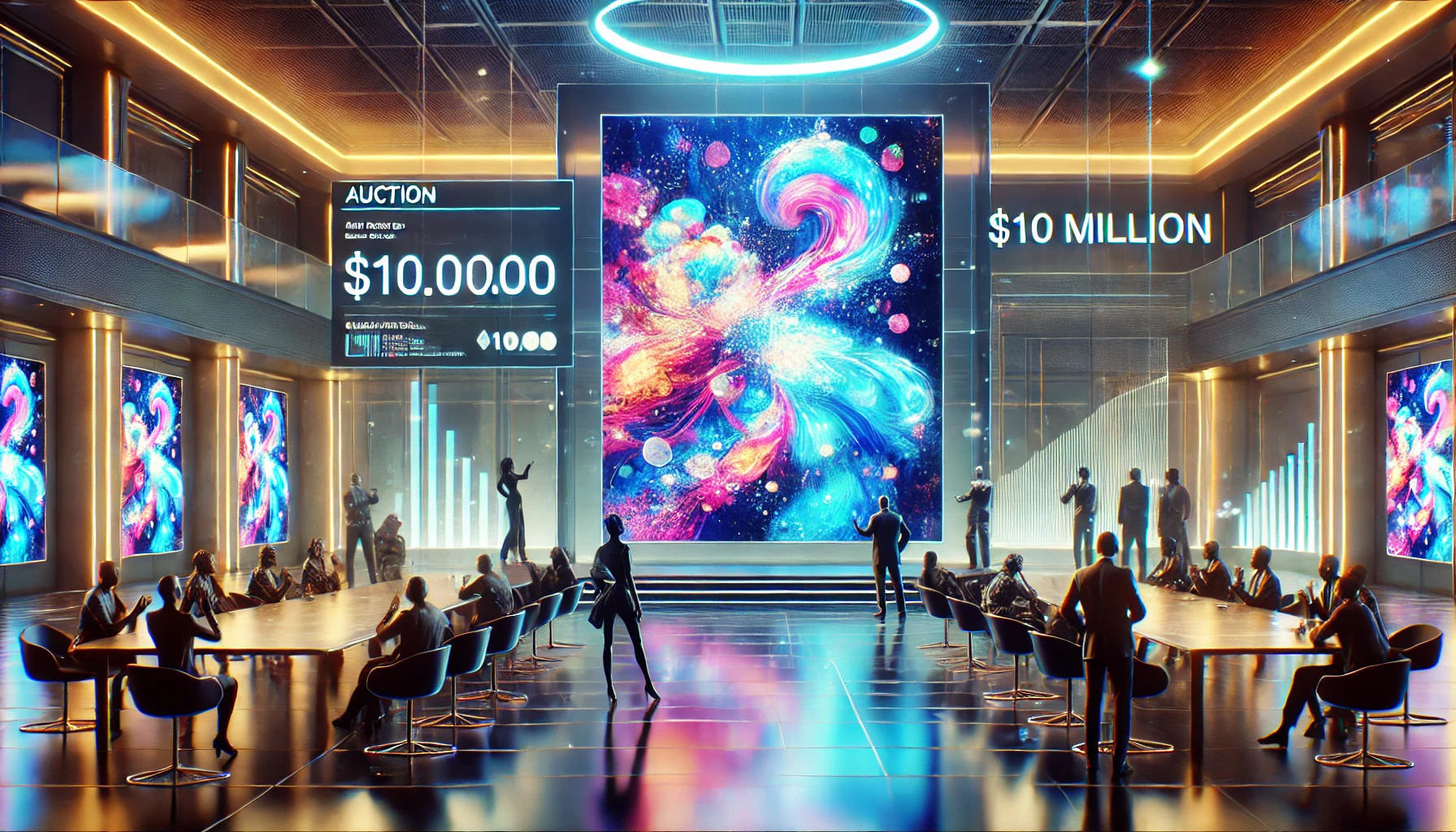 فن الذكاء الاصطناعي يُباع مقابل 10 ملايين دولار في المزاد: مستقبل الفن الرقمي وNFTs